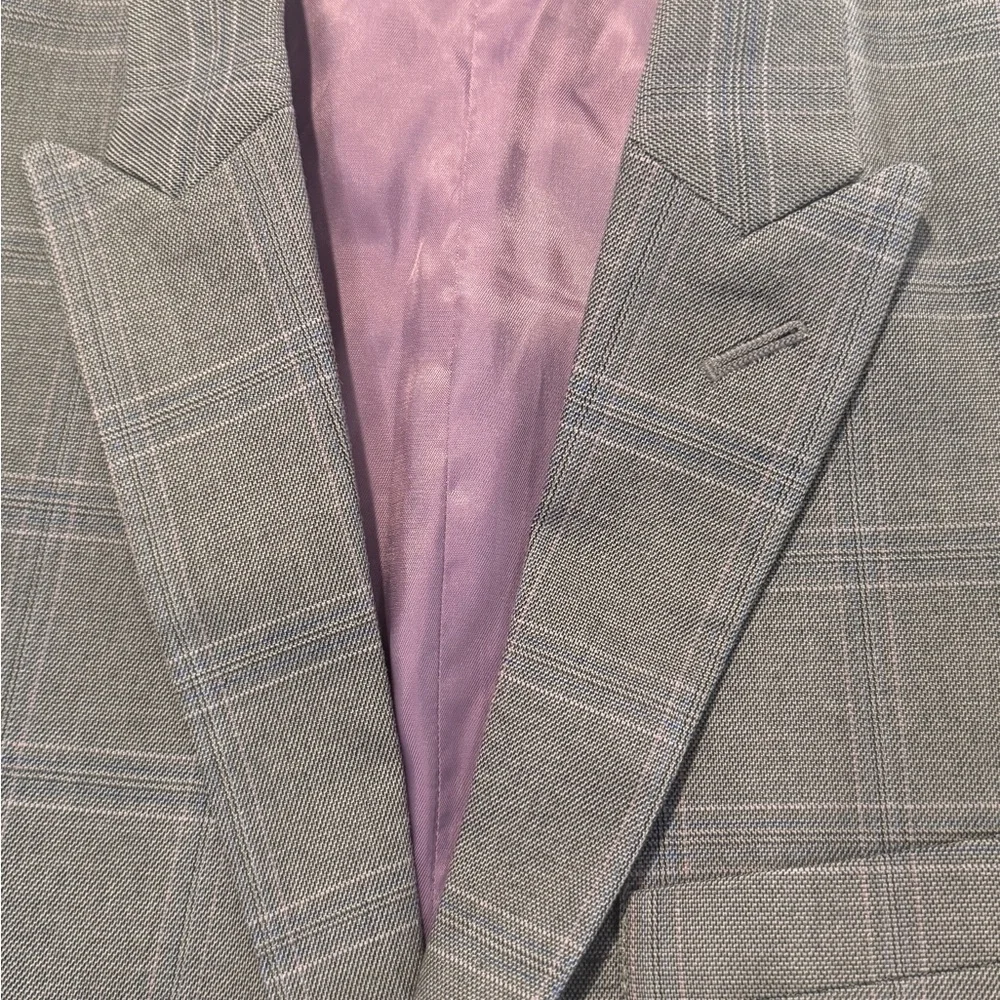 Calvin Klein Charcoal Checkered Blazer - Picture 4 of 8